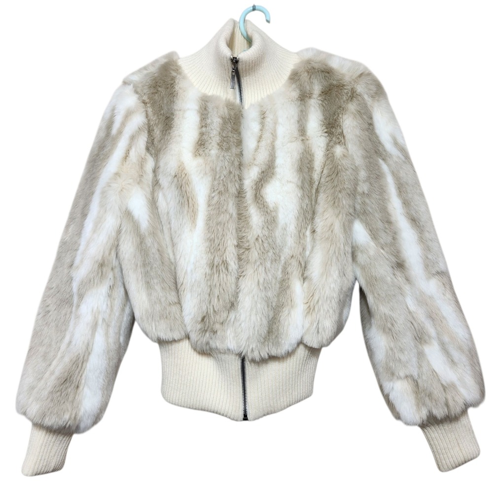 Vintage I.N.C. International Concepts Womens Medium White Faux Fur Glam Feminine - Picture 2 of 10